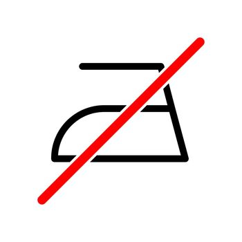 Iron icon. Do not iron. Steam iron linear icon. No ironing.