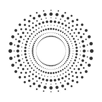 Halftone dots circle. Vector illustration.