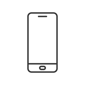Linear phone icon isolated. Outline smartphone