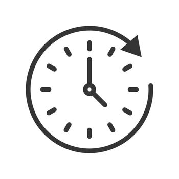 Clockwise rotation vector icon. Passage of time.