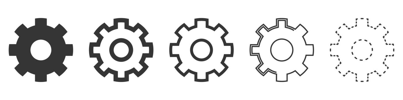 Gear wheel vector icons. Set of Gear icons.