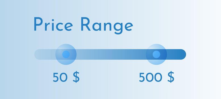 Price range filter for your ui ux design concept