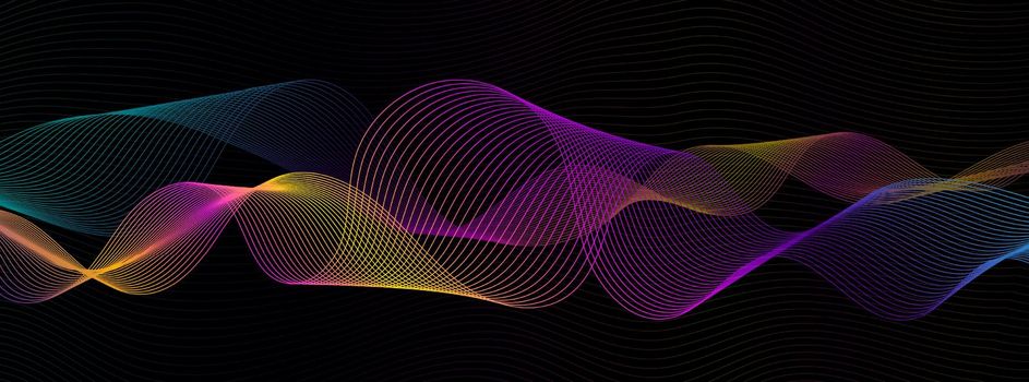 Futuristic background with dynamic linear waves