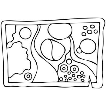 Sketch with Moon Map Coloring Page on White Background. Astronomy Science.