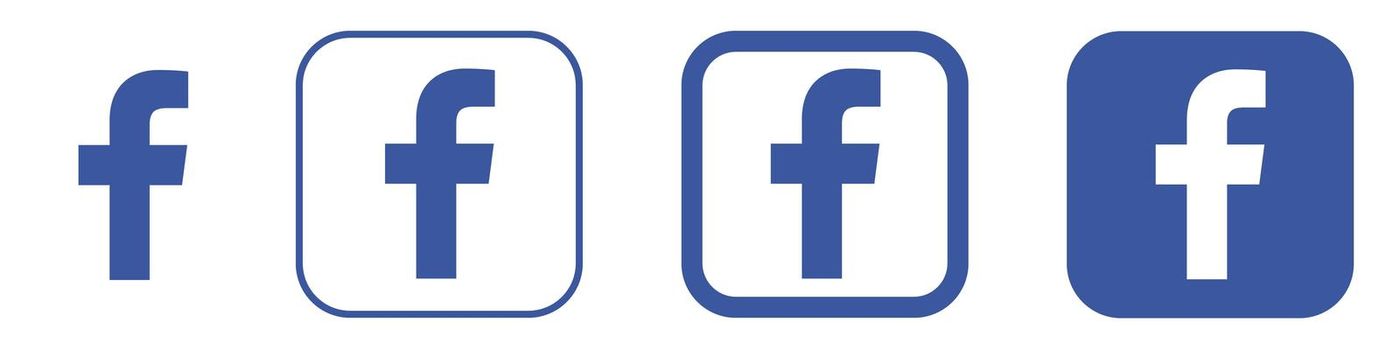 Facebook icons set, isolated. Vector social media logo in flat design. Ukraine. June 2020