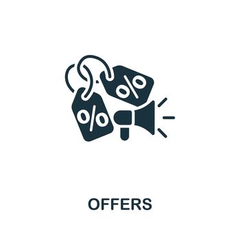 Offers icon. Monochrome simple line Retail icon for templates, web design and infographics