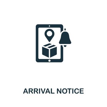 Arrival Notice icon. Monochrome simple line Shipping icon for templates, web design and infographics