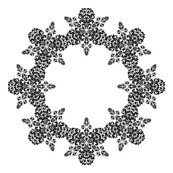 Round patterned frame. Round damask pattern