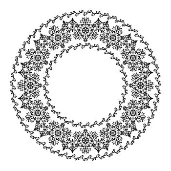 Floral carved circle frame. For the design
