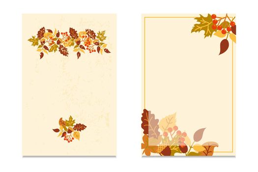 Set of autumn backgrounds. Autumn banners.
