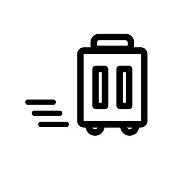 Moving suitcase icon. Moving luggage. Vector.
