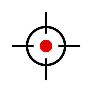 Red gun sights. The aim of the gunshot. Vector.