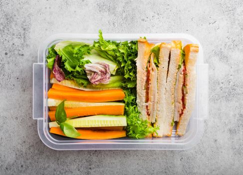 Lunch box with healthy food