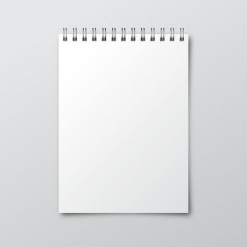 Notebook. Mockup of paper notebook. Template of notebook