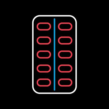 Pills strip vector icon. Medical sign