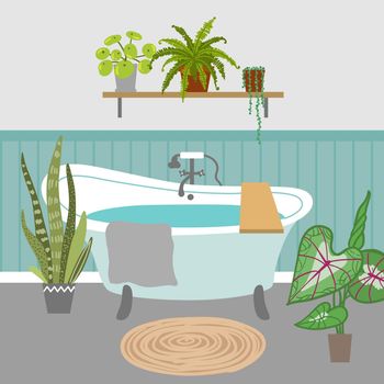 Bathroom interior vector illustration.