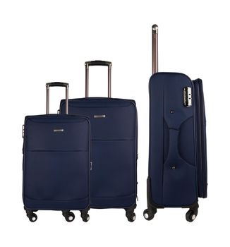 Blue suitcase isolated