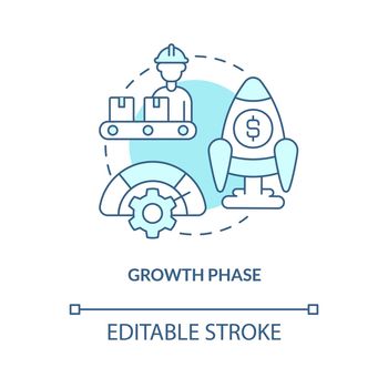 Growth phase turquoise concept icon