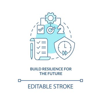 Build resilience for future turquoise concept icon