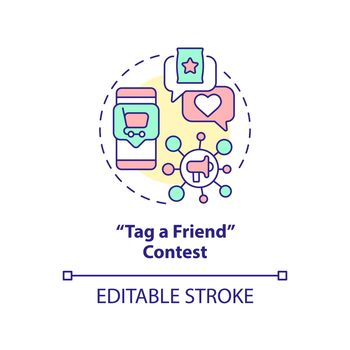 Tag friend contest concept icon