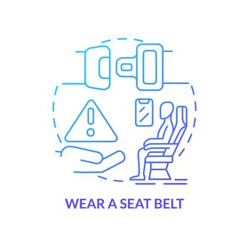 Wear seatbelt blue gradient concept icon
