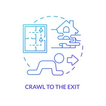 Crawl to exit blue gradient concept icon