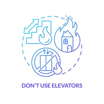 Dont use elevators blue gradient concept icon