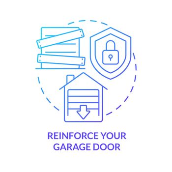 Reinforce garage door blue gradient concept icon