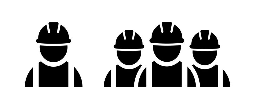 Construction worker icon. Building contractor