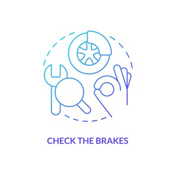 Check brakes blue gradient concept icon