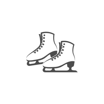 Ice skate shoes icon logo illustration template