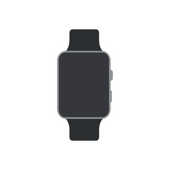 Smart watch in black on a white background. Vector illustration.