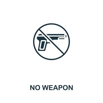 No Weapon icon. Monochrome simple line Weapon icon for templates, web design and infographics