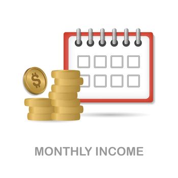 Monthly Income icon. 3d illustration from economic collection. Creative Monthly Income 3d icon for web design, templates, infographics and more