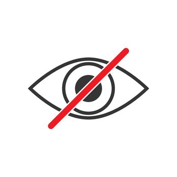 Forbidden look sign. Prohibited look icon - vector