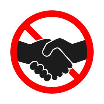 Handshake ban icon isolated. Handshake forbidden
