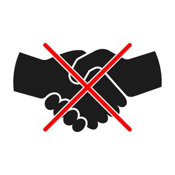 Handshake ban icon isolated. Handshake forbidden