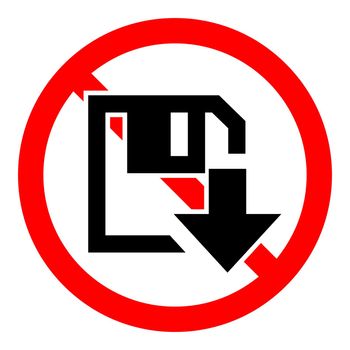 No download icon. Download is prohibited. Vector illustration.