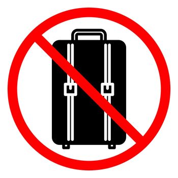 Baggage ban icon. No baggage sign. Suitcase is prohibited. Travel concept.