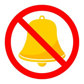 Bells is prohibited. No bells icon. Stop bells icon. Vector illustration.