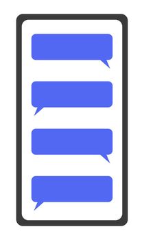 Smartphone with a chat on the screen. Chat with friends in messenger. Flat style. Vector.