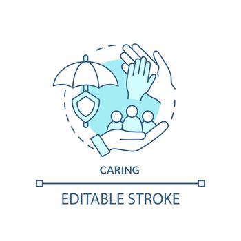 Caring turquoise concept icon