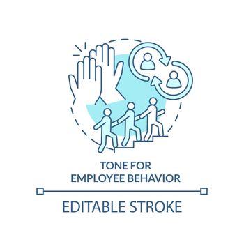 Tone for employee behavior turquoise concept icon