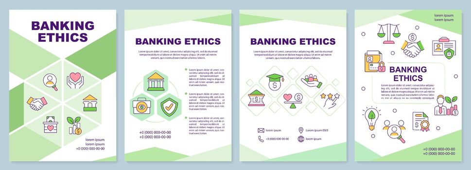 Banking ethics green brochure template