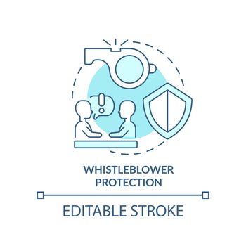 Whistleblower protection turquoise concept icon