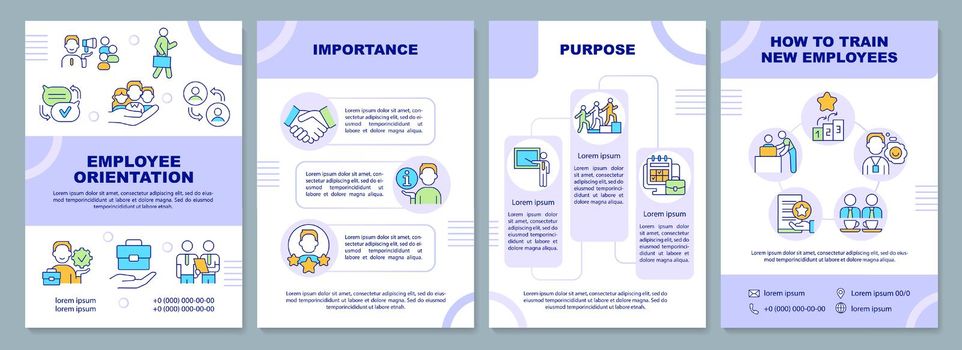 Employee orientation purple brochure template