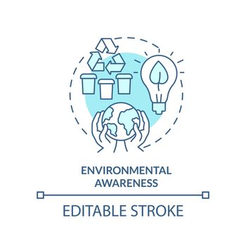 Environmental awareness turquoise concept icon