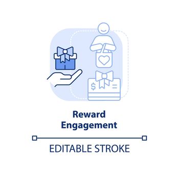Reward engagement light blue concept icon