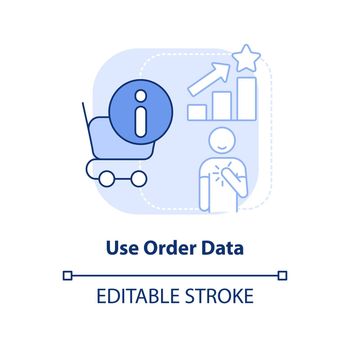 Use order data light blue concept icon