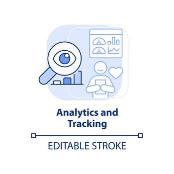 Analytics and tracking light blue concept icon